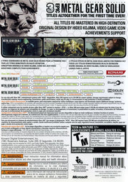 Metal Gear Solid: HD Collection | Xbox 360 | back cover | region=North America | source-country=Canada,Mexico,United States | zypher-v2 | moby-866bf01ffa6d | Data by MobyGames.com