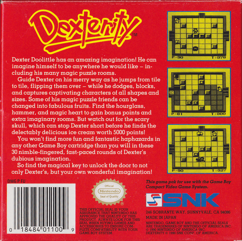 
Dexterity | Game Boy | back cover | Data by MobyGames.com