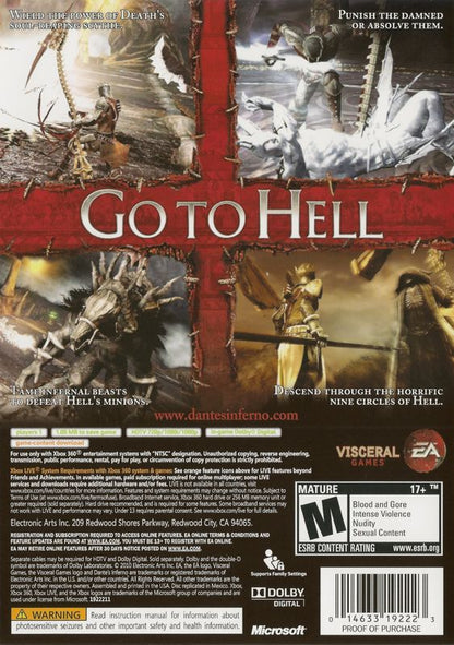 
Dante's Inferno | Xbox 360 | back cover | Data by MobyGames.com