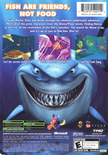
Disney•Pixar Finding Nemo | Xbox | back cover | Data by MobyGames.com