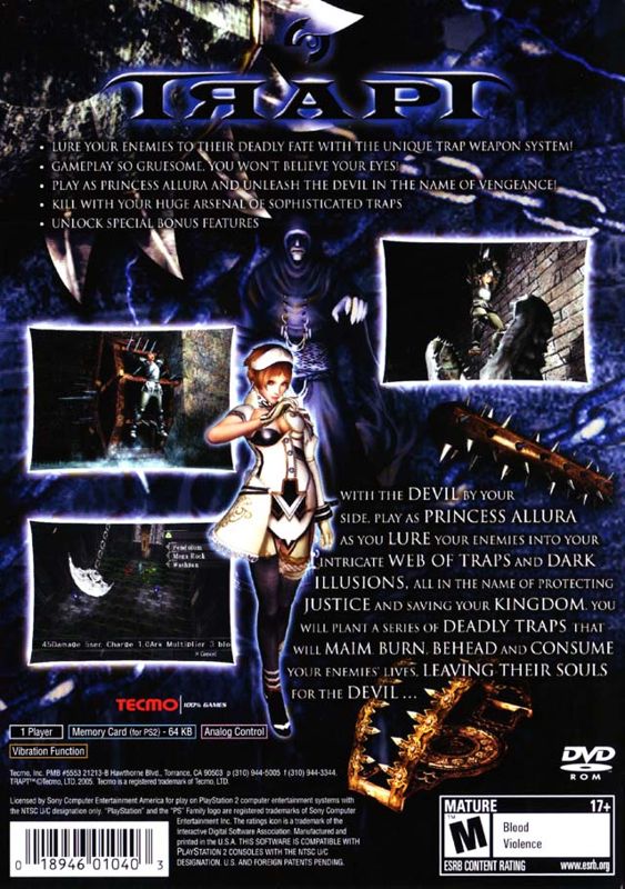 
Trapt | PlayStation 2 | back cover | Region: North America | source-country=United States | Data by MobyGames.com