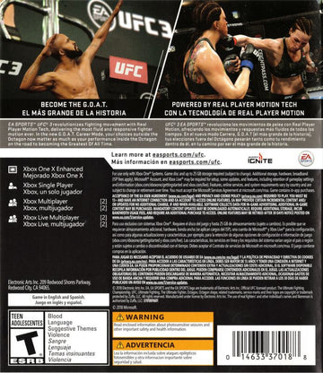 
UFC 3 | Xbox One | back cover | Region: North America | source-country=Canada,United States | Data by MobyGames.com