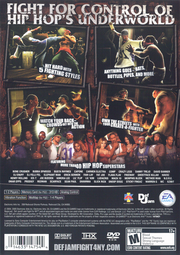 Def Jam: Fight for NY | PlayStation 2 | back cover | region=North America | source-country=United States | zypher-v2 | moby-8da1446e8aee | Data by MobyGames.com