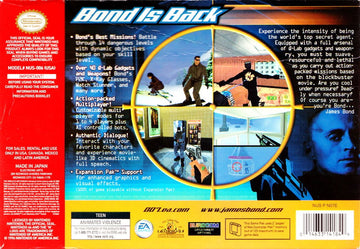 
007: The World Is Not Enough | Nintendo 64 | back cover | Data by MobyGames.com
