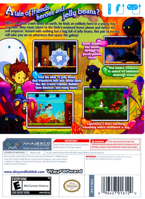 
A Boy and His Blob | Wii | back cover | Data by MobyGames.com