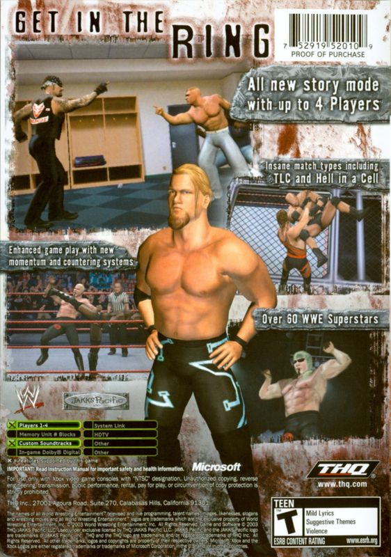WWE Raw 2 | Xbox | back cover | region=North America | source-country=United States | zypher-v2 | moby-eabd83855c30 | Data by MobyGames.com