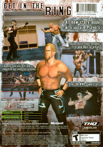 WWE Raw 2 | Xbox | back cover | region=North America | source-country=United States | zypher-v2 | moby-eabd83855c30 | Data by MobyGames.com