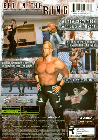 WWE Raw 2 | Xbox | back cover | region=North America | source-country=United States | zypher-v2 | moby-eabd83855c30 | Data by MobyGames.com