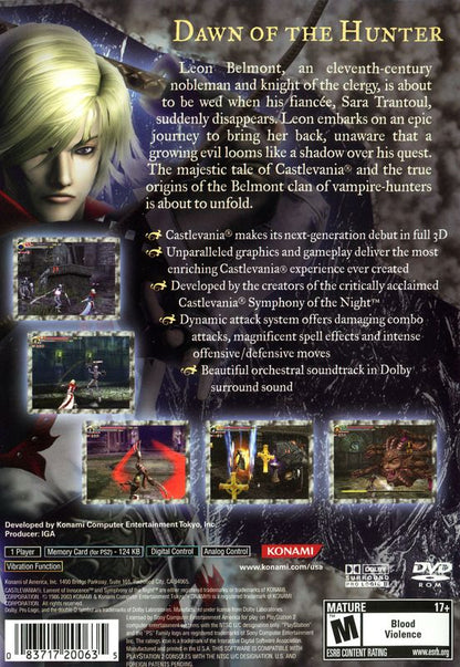
Castlevania: Lament of Innocence | PlayStation 2 | back cover | Region: North America | source-country=United States | Data by MobyGames.com