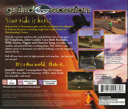 
Grind Session | PlayStation | back cover | Region: North America | source-country=United States | Data by MobyGames.com