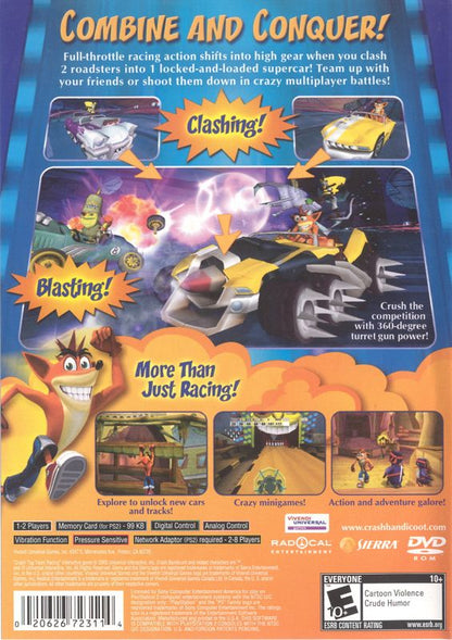 Crash Tag Team Racing | PlayStation 2 | back cover | region=North America | source-country=United States | zypher-v2 | moby-3e6928a78fdb | Data by MobyGames.com