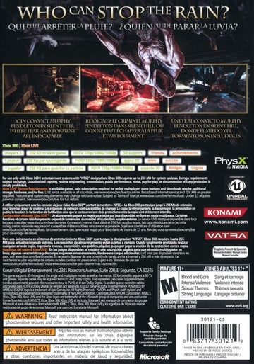 
Silent Hill: Downpour | Xbox 360 | back cover | Data by MobyGames.com