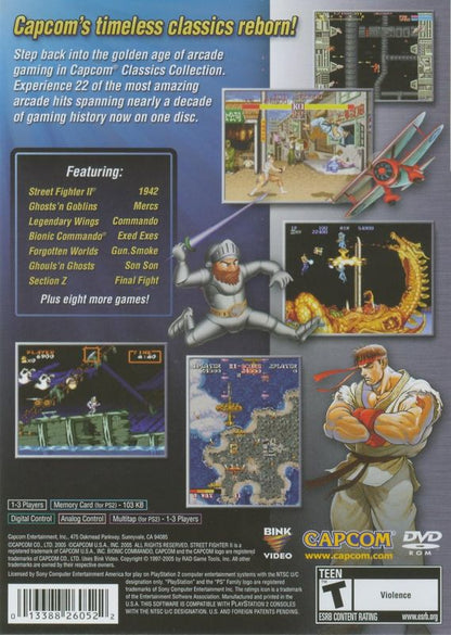 
Capcom Classics Collection | PlayStation 2 | back cover | Data by MobyGames.com