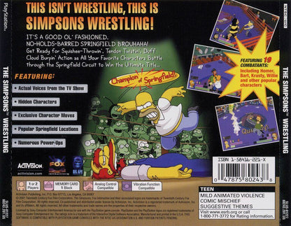 
The Simpsons Wrestling | PlayStation | back cover | Data by MobyGames.com