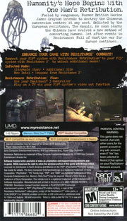 
Resistance: Retribution | PSP | back cover | Data by MobyGames.com
