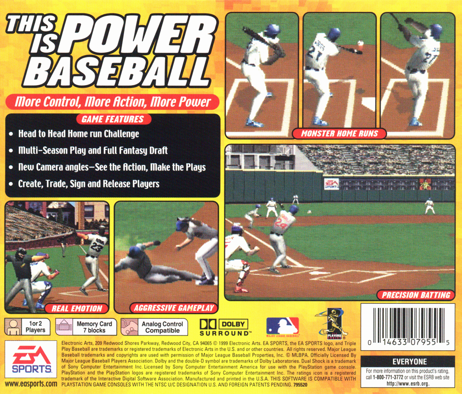 Triple Play 2000 | PlayStation | back cover | region=North America | source-country=United States | zypher-v2 | moby-f178209be1d8 | Data by MobyGames.com