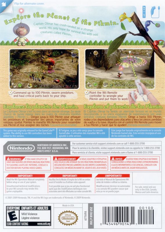 Pikmin | Wii | back cover | region=North America | source-country=Canada,Mexico,Other,United States | zypher-v2 | moby-cba18aa6334c | Data by MobyGames.com