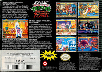 
Teenage Mutant Ninja Turtles: Tournament Fighters | SNES | back cover | Data by MobyGames.com