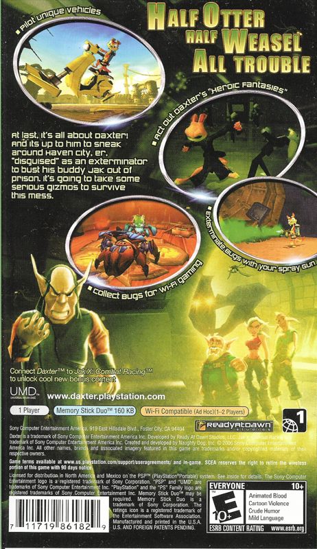 
Daxter | PSP | back cover | Data by MobyGames.com