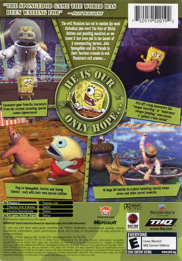 
SpongeBob SquarePants: Battle for Bikini Bottom | Xbox | back cover | Data by MobyGames.com