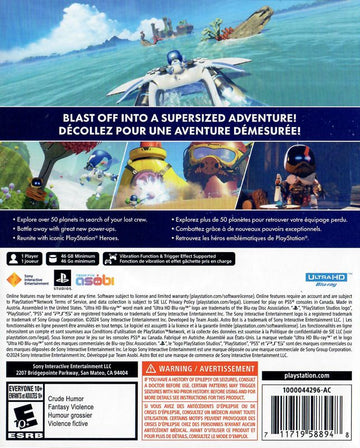 
Astro Bot | PlayStation 5 | back cover | Region: North America | source-country=Canada | Data by MobyGames.com