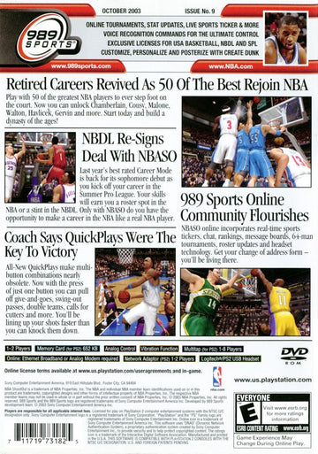 NBA ShootOut 2004 | PlayStation 2 | back cover | region=North America | source-country=United States | zypher-v2 | moby-7bbd9d3780ee | Data by MobyGames.com