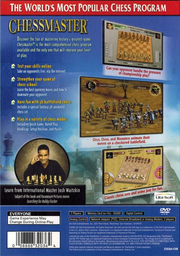 
Chessmaster | PlayStation 2 | back cover | Region: North America | source-country=United States | Data by MobyGames.com