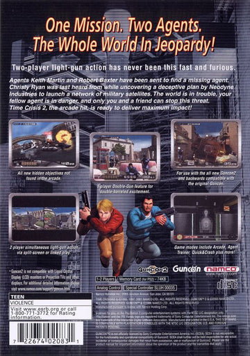 
Time Crisis II | PlayStation 2 | back cover | Data by MobyGames.com