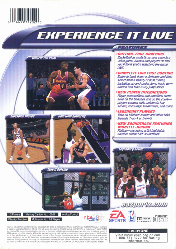 
NBA Live 2001 | PlayStation 2 | back cover | Region: North America | source-country=United States | Data by MobyGames.com