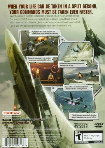 
Ace Combat 5: The Unsung War | PlayStation 2 | back cover | Region: North America | source-country=Canada,United States | Data by MobyGames.com