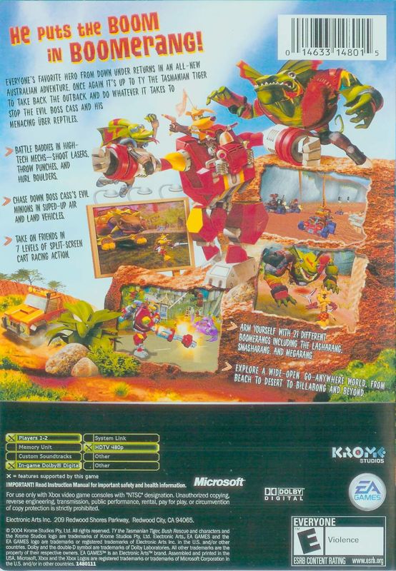 
Ty the Tasmanian Tiger 2: Bush Rescue | Xbox | back cover | Data by MobyGames.com