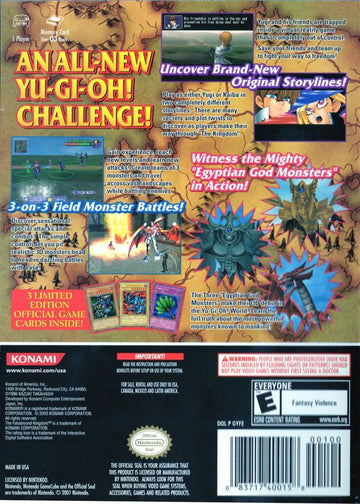 Yu-Gi-Oh!: The Falsebound Kingdom | GameCube | back cover | region=North America | source-country=Canada,Mexico,Other,United States | zypher-v2 | moby-6368c2b786e2 | Data by MobyGames.com