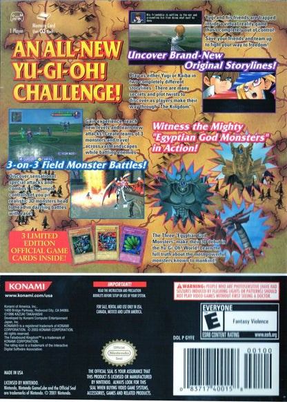 Yu-Gi-Oh!: The Falsebound Kingdom | GameCube | back cover | region=North America | source-country=Canada,Mexico,Other,United States | zypher-v2 | moby-6368c2b786e2 | Data by MobyGames.com