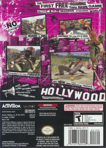 
Tony Hawk's American Wasteland | GameCube | back cover | Data by MobyGames.com
