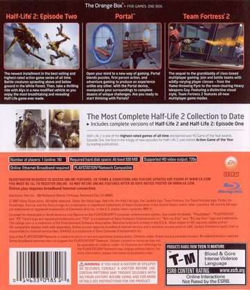 
The Orange Box | PlayStation 3 | back cover | Data by MobyGames.com