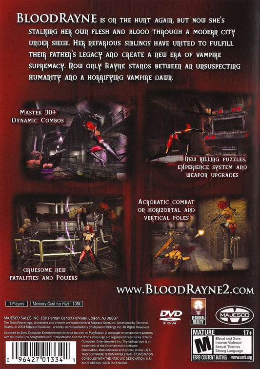 
BloodRayne 2 | PlayStation 2 | back cover | Data by MobyGames.com