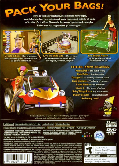 
The Sims: Bustin' Out | PlayStation 2 | back cover | Region: North America | source-country=Canada,United States | Data by MobyGames.com