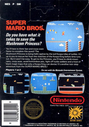 
Super Mario Bros | NES | back cover | Data by MobyGames.com