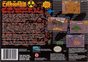 
Total Carnage | SNES | back cover | Data by MobyGames.com