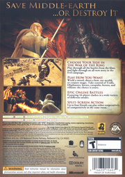 
The Lord of the Rings: Conquest | Xbox 360 | back cover | Data by MobyGames.com