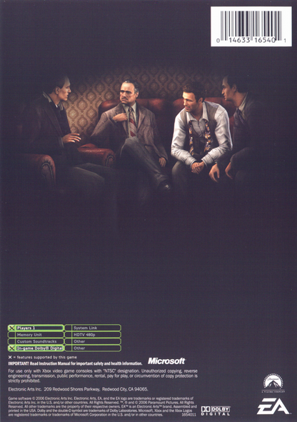 The Godfather (Limited Edition) | Xbox | back cover | region=North America | source-country=United States | zypher-v2 | moby-6e5571b4af57 | Data by MobyGames.com