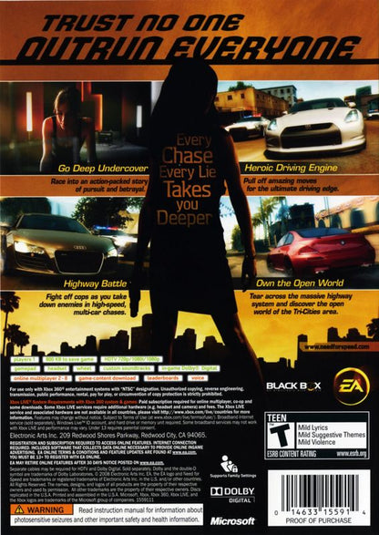 
Need for Speed: Undercover | Xbox 360 | back cover | Data by MobyGames.com