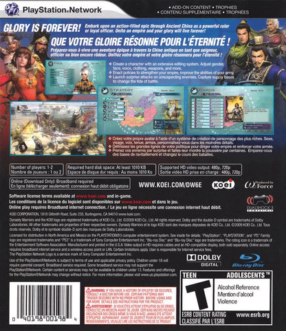 
Dynasty Warriors 6: Empires | PlayStation 3 | back cover | Region: North America | source-country=Canada | Data by MobyGames.com