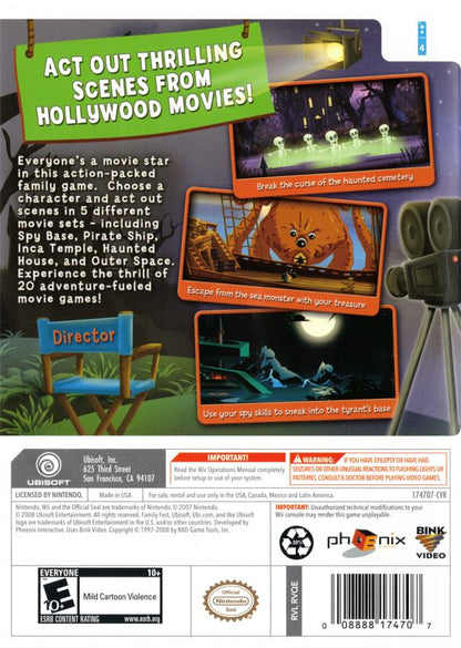 Family Fest Presents Movie Games | Wii | back cover | region=North America | source-country=United States | zypher-v2 | moby-601e399c8062 | Data by MobyGames.com
