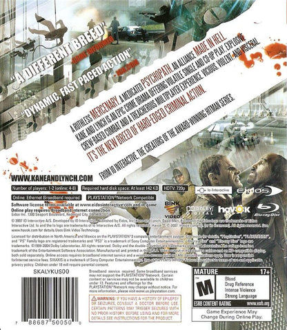 
Kane & Lynch: Dead Men | PlayStation 3 | back cover | Data by MobyGames.com