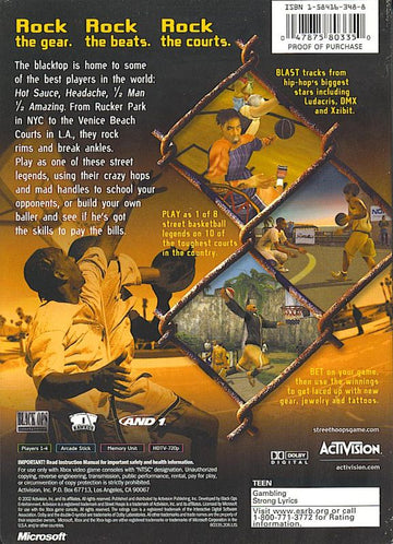 
Street Hoops | Xbox | back cover | Data by MobyGames.com