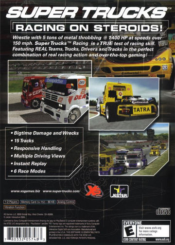 Super Trucks Racing | PlayStation 2 | back cover | region=North America | source-country=United States | zypher-v2 | moby-92711dc933d8 | Data by MobyGames.com