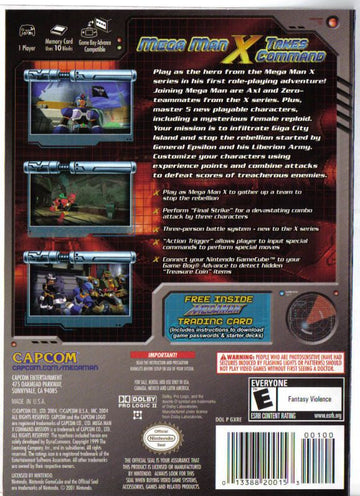 
Mega Man X: Command Mission | GameCube | back cover | Data by MobyGames.com