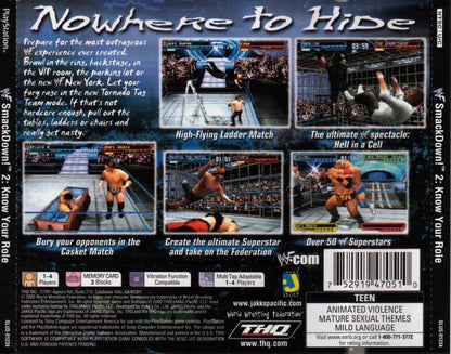 
WWF Smackdown! 2: Know Your Role | PlayStation | back cover | Region: North America | source-country=United States | Data by MobyGames.com