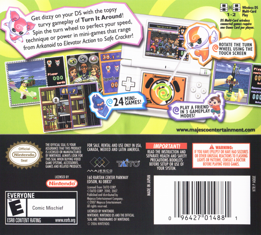 
Turn It Around | Nintendo DS | back cover | Data by MobyGames.com